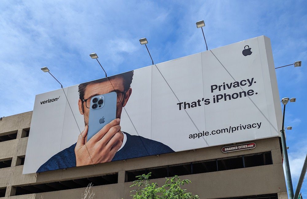 Apple iPhone privacy focus billboard denver